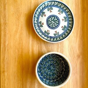 Polish pottery Boleslawiec, small bowl and saucer